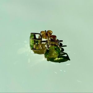 Peridot gold studs